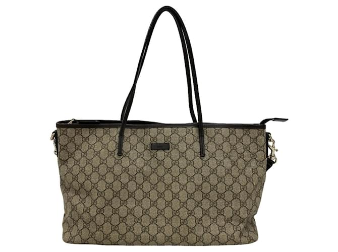 Bolsa de Ombro Gucci Brown GG Supreme Marrom Plástico  ref.1461899