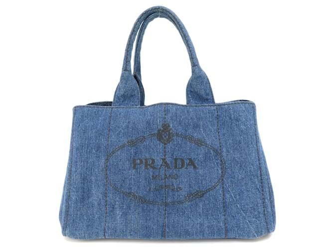 Tote Sac fourre-tout Canapa Prada B1877B Jean Bleu  ref.1461997