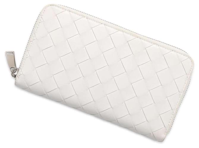 Bottega Veneta White Intrecciato Long Wallet Leatherette  ref.1462069