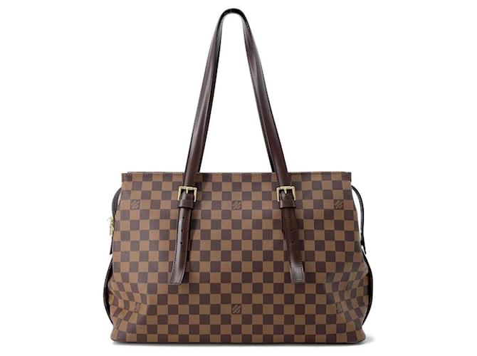 Sac à main Chelsea Damier Ebene Louis Vuitton Toile Rouge Damier ebène  ref.1462072