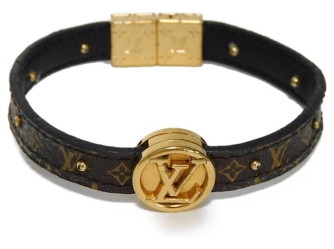 Bracelet Monogram Louis Vuitton Cuir vernis Marron  ref.1462085