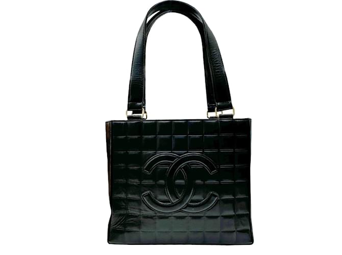 Chanel Chocolate Bar Tote Bag Black Leather  ref.1462132