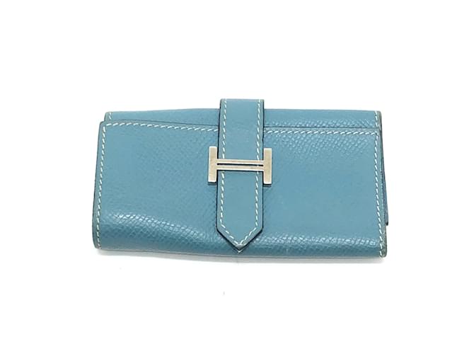 Hermès Hermes Blue Leather Keycase  ref.1462182