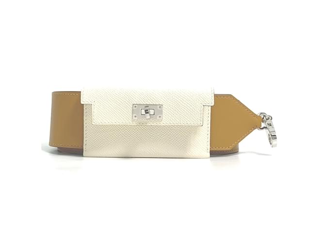 Hermès Sac Bandoulière Kelly Pochette Hermes Cuir Beige  ref.1462202