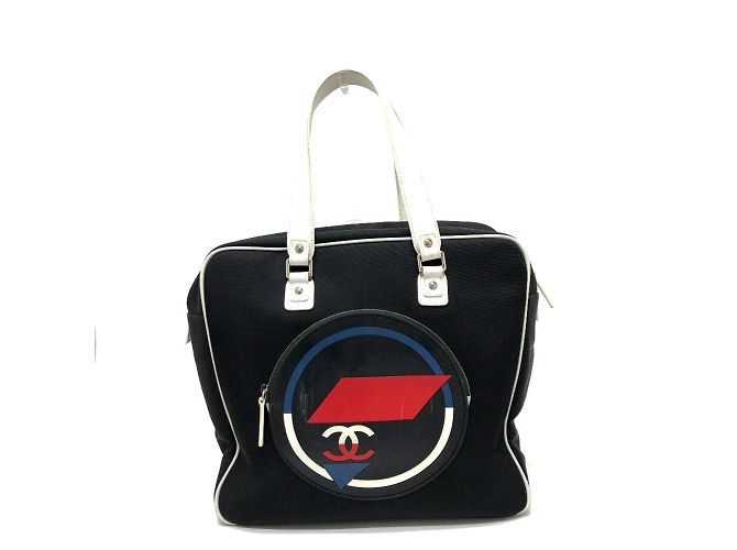 Borsa a spalla in tessuto nero Chanel
