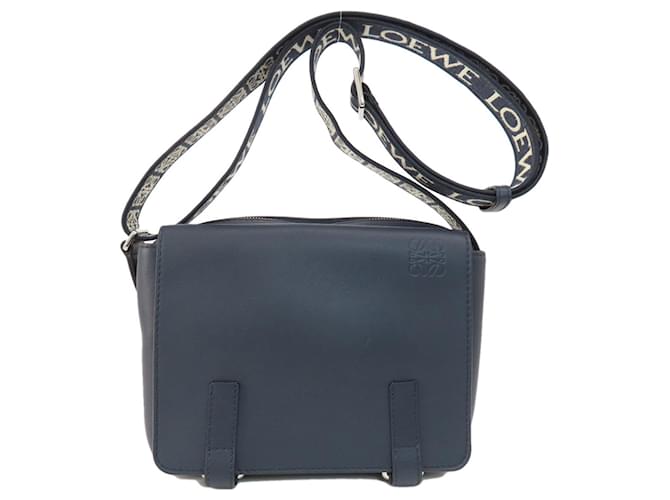 Bolsa de Ombro Anagram Loewe Azul marinho Couro  ref.1462347