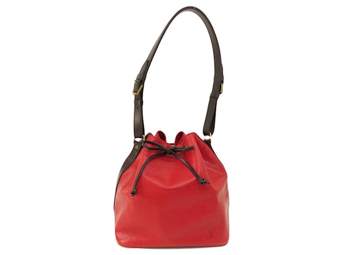 Noe Bolso de Hombro Petit Noé Louis Vuitton Negro Roja Cuero  ref.1462360