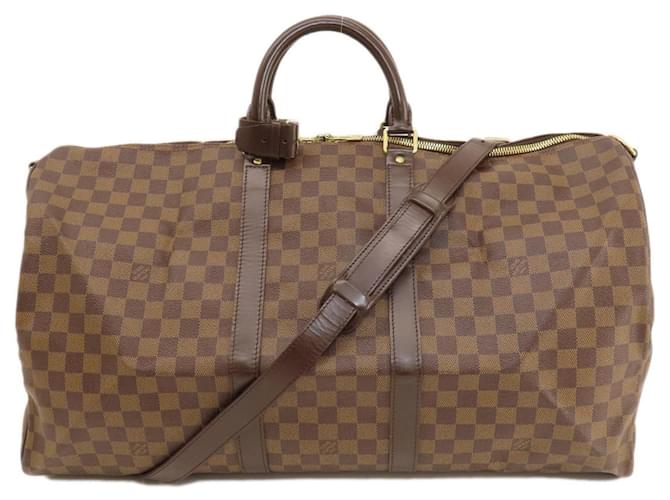 Louis Vuitton Damier Ebene Keepall Bandoulière 55 Toile Damier ebène  ref.1462365