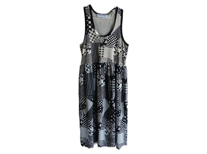 Vestido sin mangas Sonia Rykiel de algodón negro y blanco