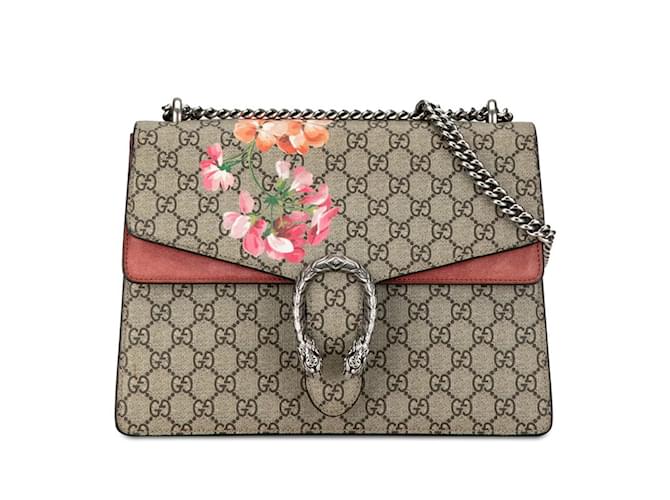 Gucci GG Blooms Dionysus Chain Shoulder Bag Multiple colors Beige Suede Plastic  ref.1462476