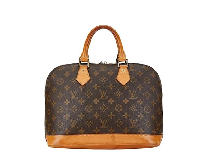 Bolsa de mão Alma PM Monograma Louis Vuitton Marrom Couro envernizado  ref.1462497