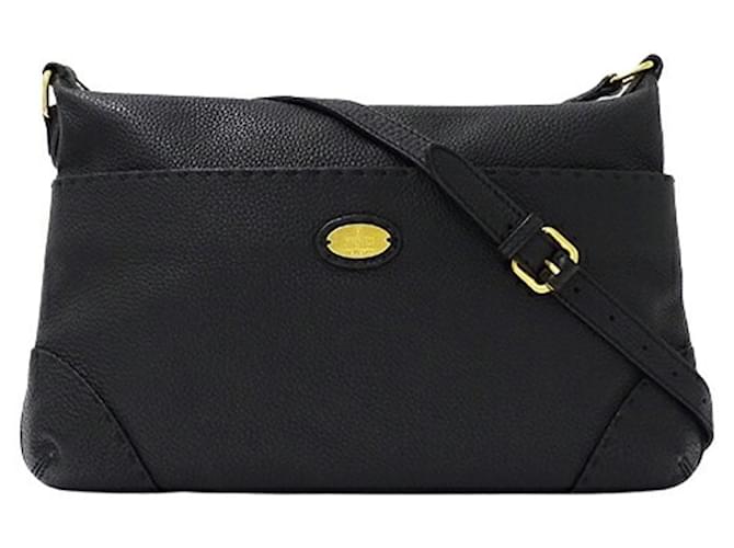 Fendi Selleria Leather Shoulder Bag Black  ref.1462526