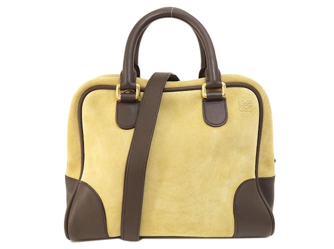 Sac à main en daim Loewe Amazona Suede Beige  ref.1462590