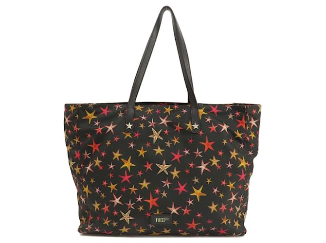Red Valentino REDValentino Star Motif Tote Bag Black Nylon ref  