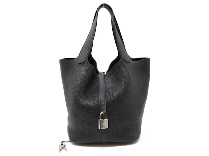 Hermès Hermes Picotin Lock MM Handbag Black Leather  ref.1462679