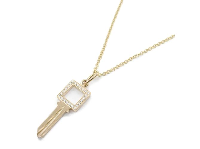 Tiffany & Co. Modern Key Diamond Necklace Pink gold  ref.1462833