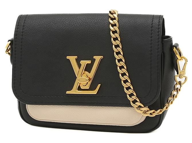 Louis Vuitton Rock Me Tender Chain Handbag Black Beige Leather  ref.1462852