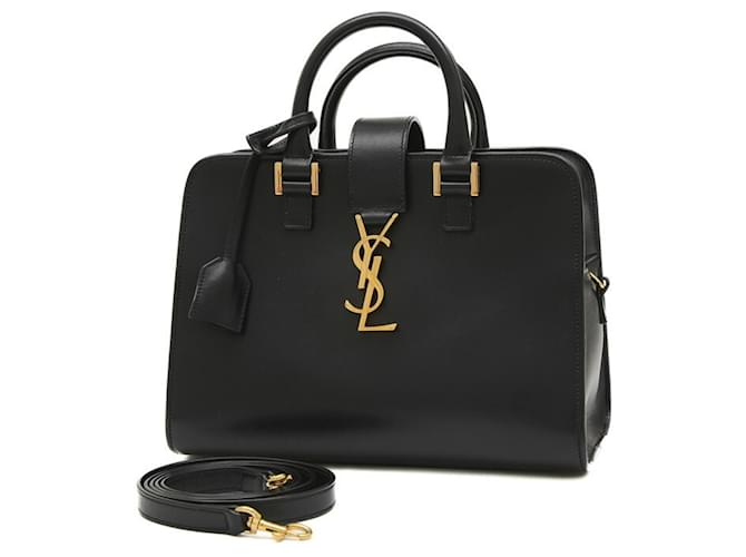 Saint Laurent Baby Cabas Handtasche Schwarz Leder  ref.1462873