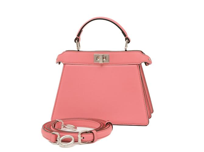 Sac Fendi Peekaboo I See You Petite 2-Way Cuir Rose  ref.1462885