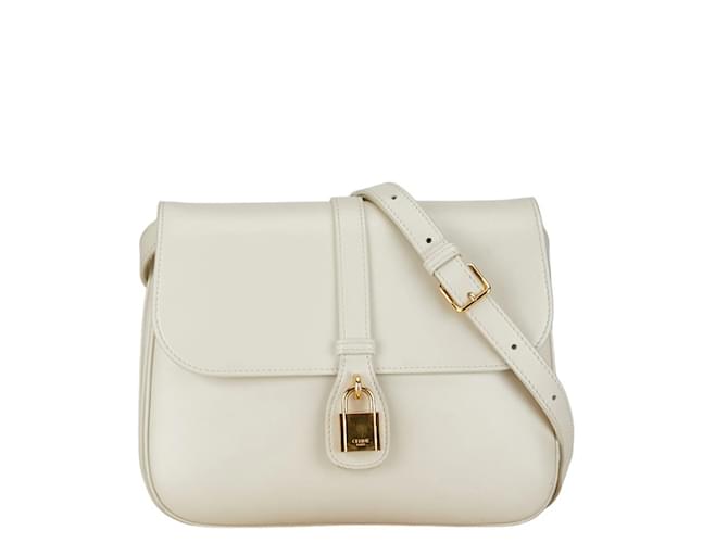 Céline Sac à épaule Tabou Moyen Celine Cuir Blanc  ref.1462915