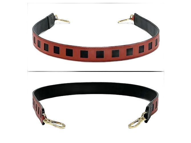 Loewe Women's Shoulder Bag Strap Belt Black Orange