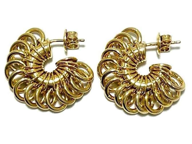 Bottega Veneta Women's Hoop Earrings Silver Gold-plated ref