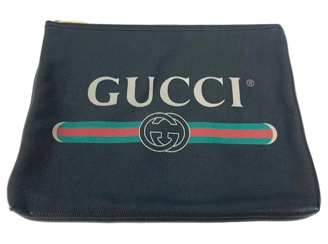Gucci 500981 Black Leather Clutch Bag  ref.1463041