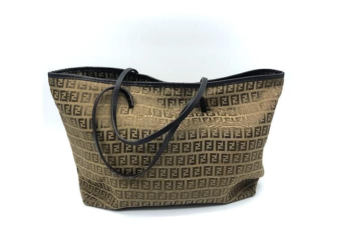 Fendi FF Logo Zucca Pattern Tote Bag Beige  ref.1463059