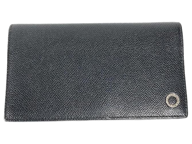 Bulgari Bvlgari Black Leather Long Wallet  ref.1463110