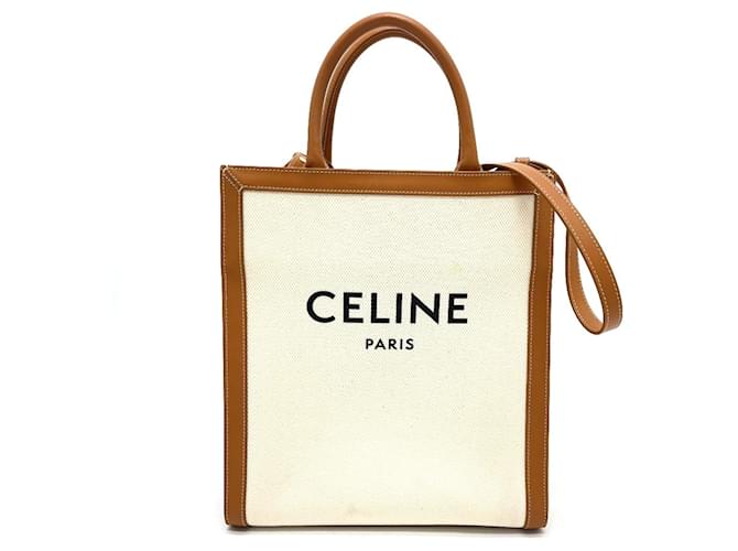 Céline Celine 192082BNZ.02NT Borsa Cabas Verticale Bianco Pelle  ref.1463111