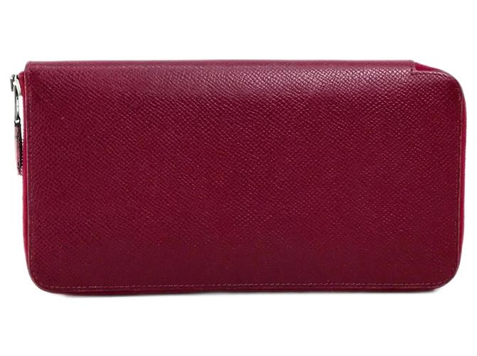 Hermès Hermes Silk-In Zip Around Long Wallet Ruby Red