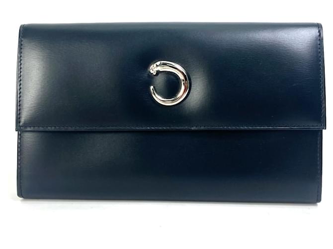 Cartier Black Leather Long Wallet  ref.1463152