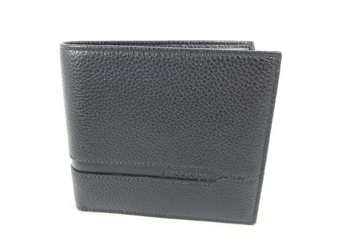 Bulgari Bvlgari Black Leather Bi-Fold Wallet  ref.1463153