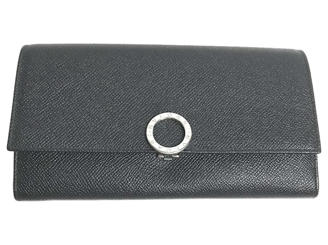 Bulgari Bvlgari Black Leather Long Wallet  ref.1463166
