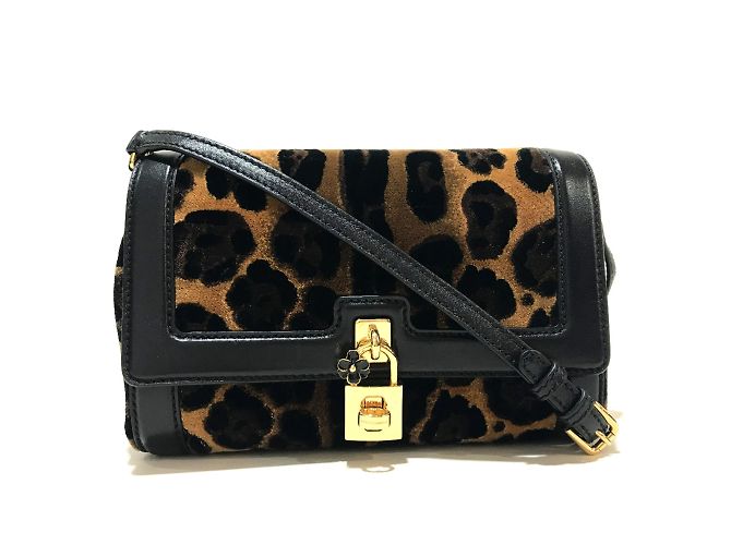 Borsa a spalla in pelle nera Dolce & Gabbana Nero