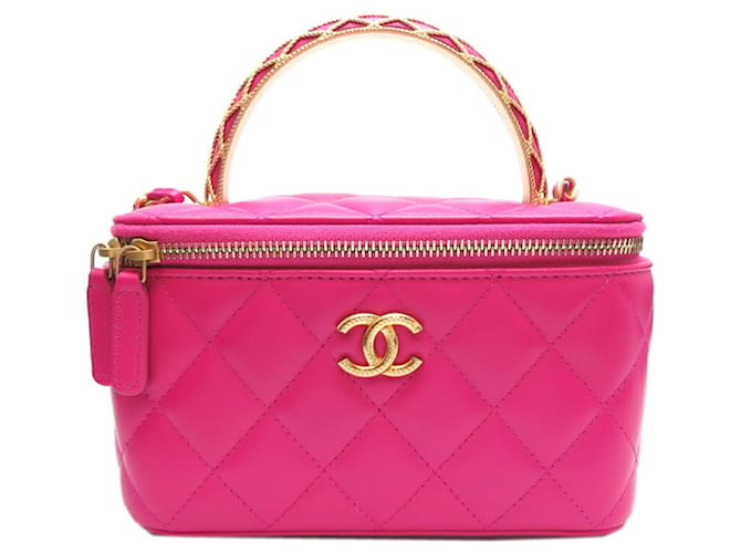 Chanel Vanity Women s Shoulder Bag Pink Leather ref.1463224 Joli Closet