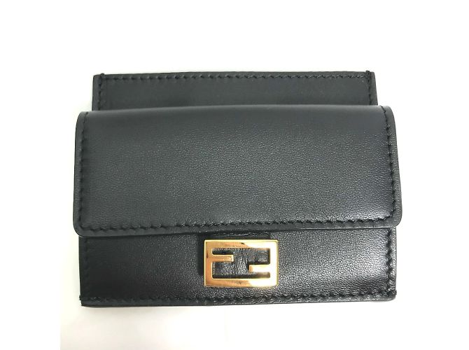 Fendi Black Leather Coin Purse