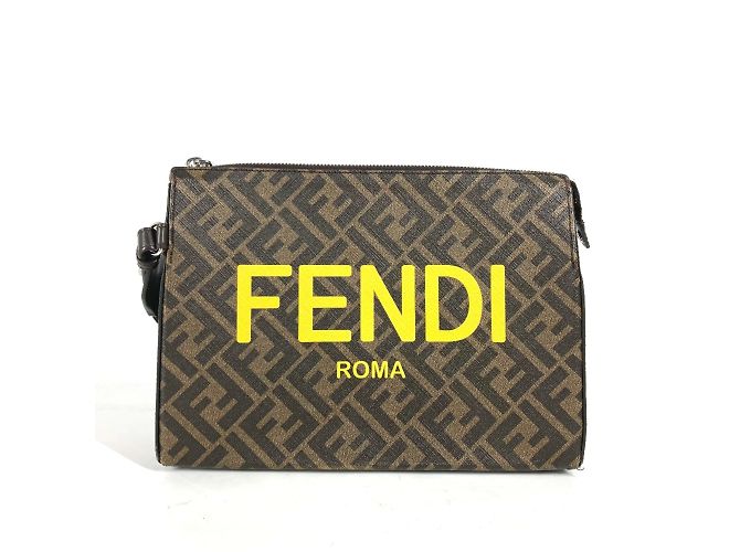 Fendi 7VA564 Bolso Clutch Zucca Castaño