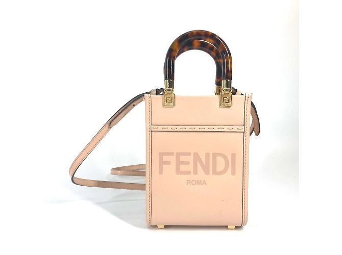 Bolsa de couro bege Fendi 8BS051