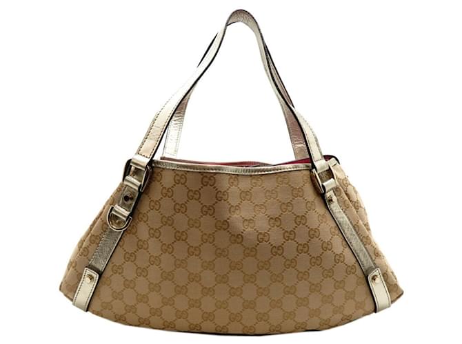 Gucci Abbey GG Canvas Women's Tote Bag Beige Leather Cloth  ref.1463337