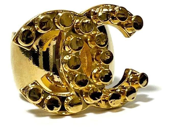 Timeless Chanel Women's Coco Mark Vintage Band Ring Golden Metal  ref.1463406
