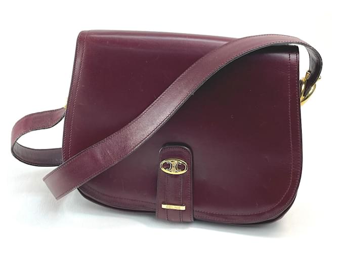 Céline Bolsa de ombro de couro vermelho Celine  ref.1463576