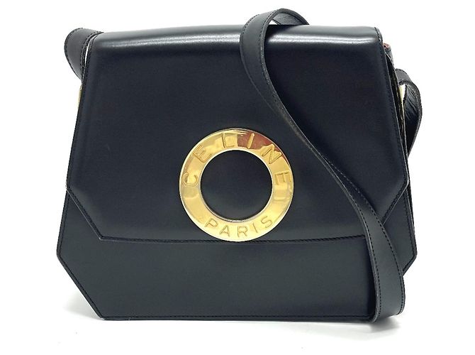 Céline Borsa a spalla in pelle nera Celine Nero