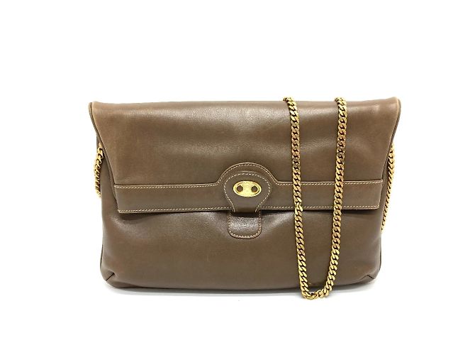 Céline Borsa a spalla in pelle marrone Celine
