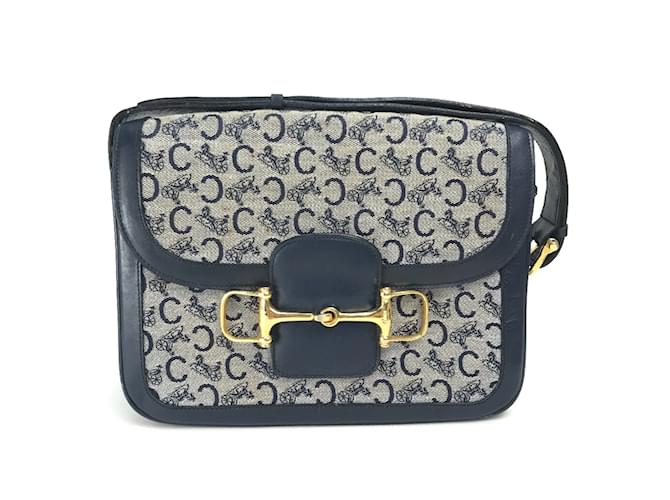 Céline Borsa a spalla vintage Celine Blu navy  ref.1463597