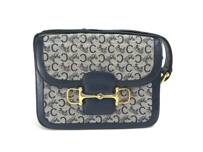 Céline Celine Vintage Shoulder Bag Navy blue