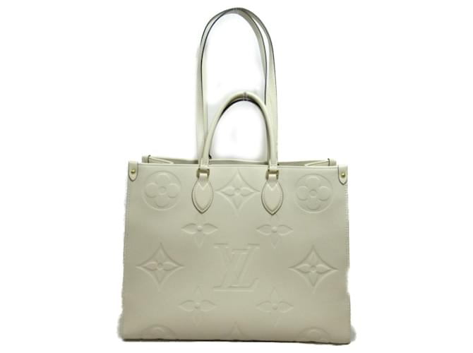 Louis Vuitton On the Go GM Tote Bag Beige Leather  ref.1463619