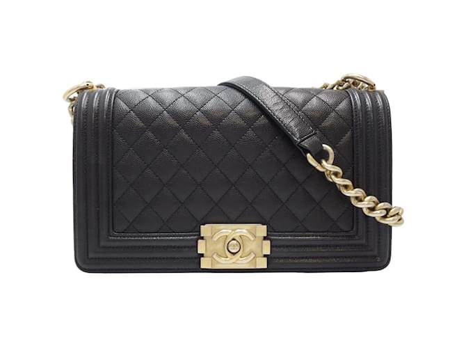 Bolso Boy de cadena Chanel Negro Cuero  ref.1463704