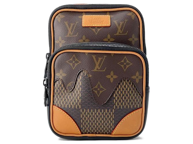 Louis Vuitton Damier Ebene Giant Monogram Shoulder Bag Black Patent leather  ref.1463777