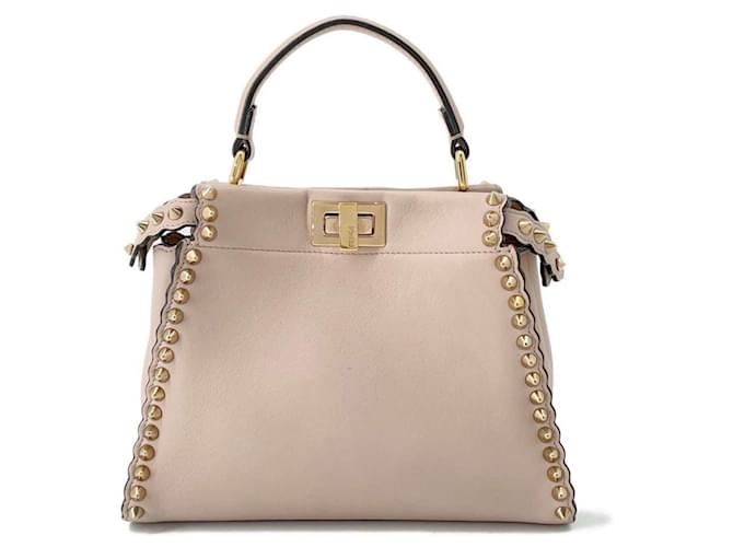 Sac à main en cuir studded Peekaboo de Fendi Rose  ref.1463798